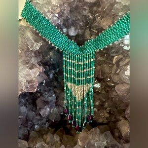 Handmade beaded choker necklace